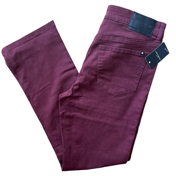 NWT- 🍀 Lucky brand jeans - maroon - size 8 / 29 R - Picture 1 of 13